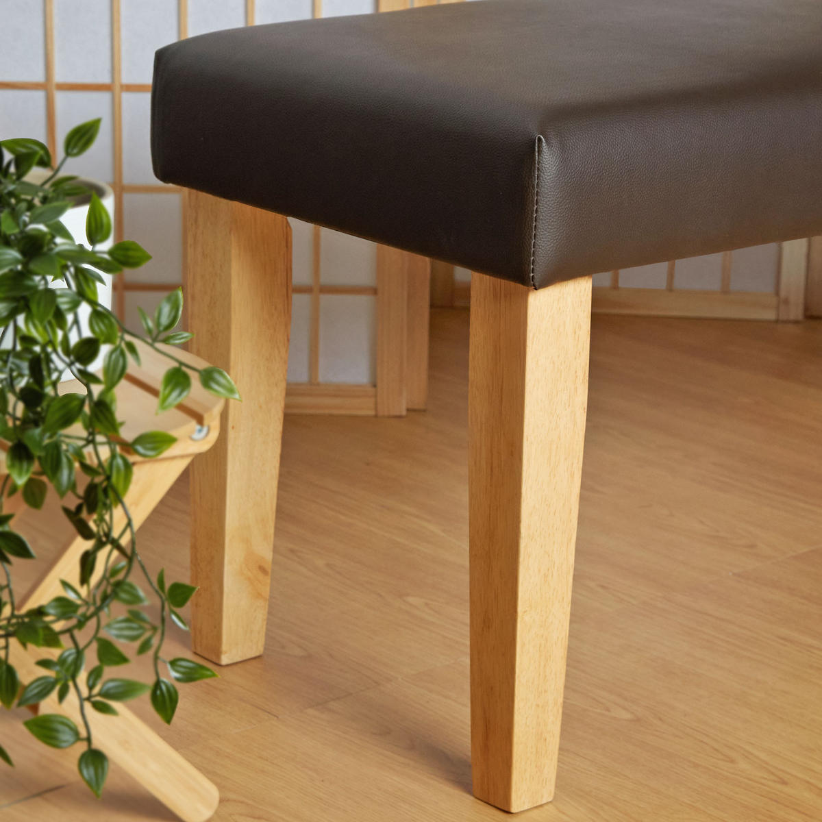 HOCKERBANK in Kunstleder 104/47/41 cm in Braun - Braun, Textil (103/47/41cm) - Homestyle4u