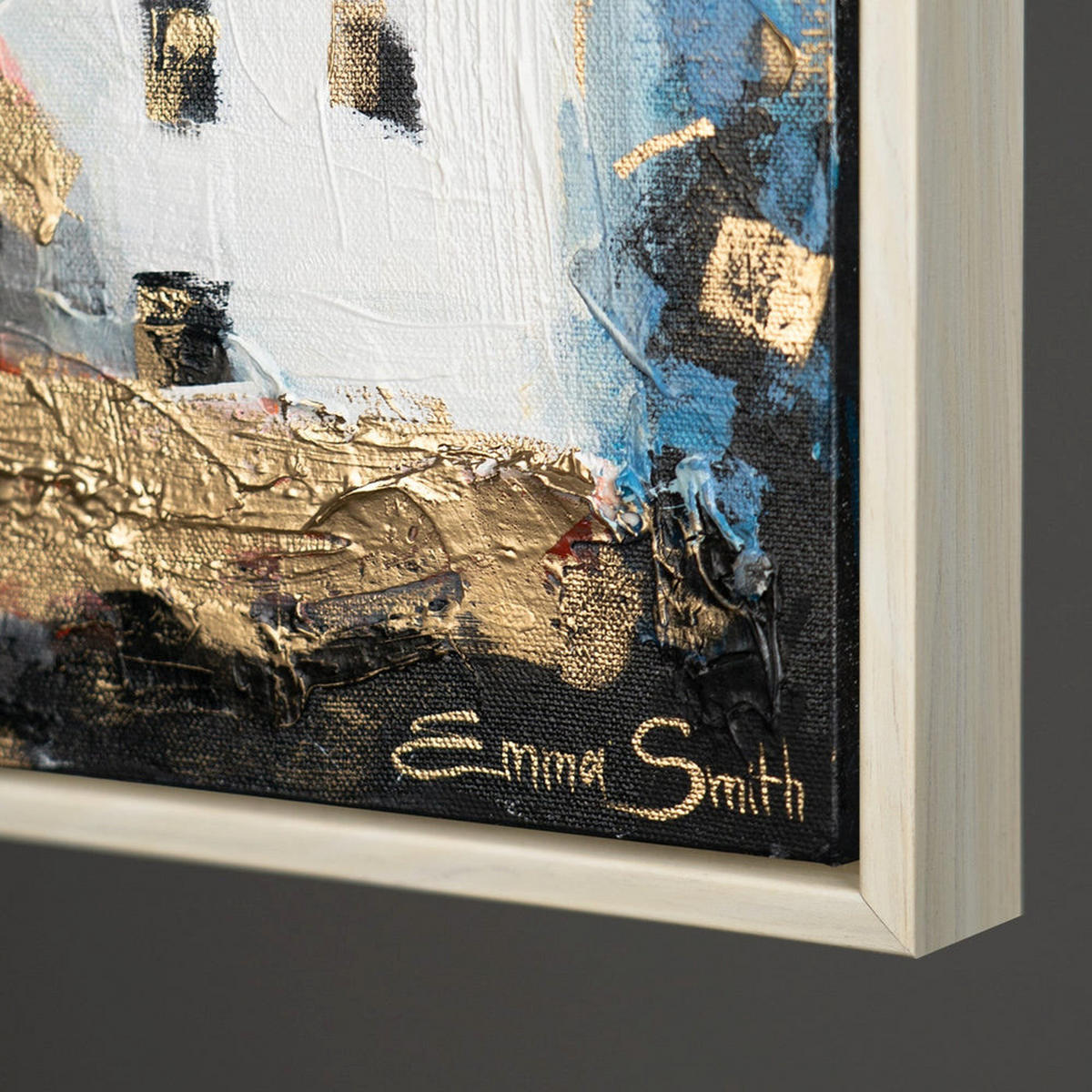 GEMÄLDE Häuschen im Sonnenlicht Schattenfugenrahmen Beige 140x70 cm - Beige, Holz (140/70cm) - YS-art gallery