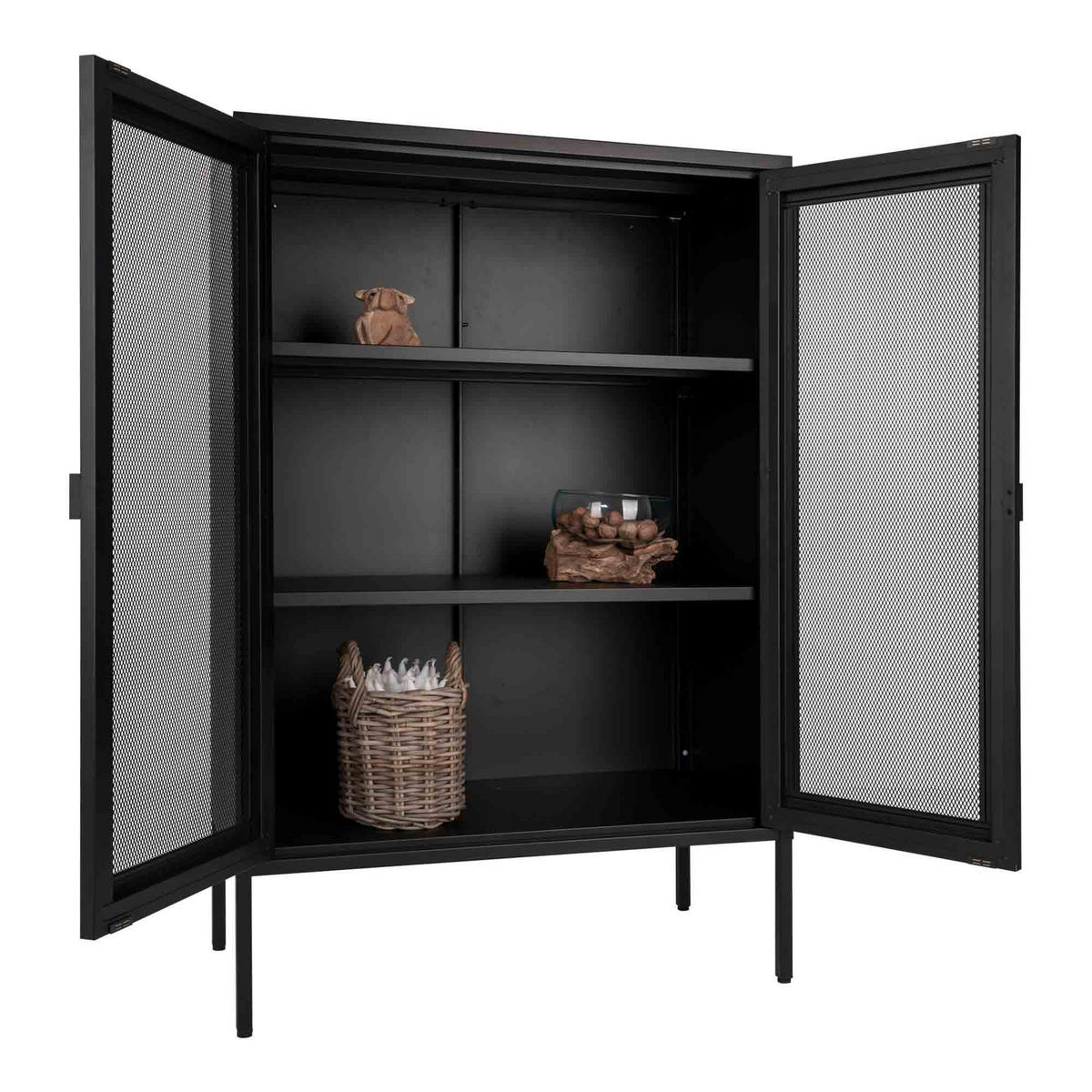 VITRINE Schwarz - Schwarz, Holzwerkstoff (80/120/40cm) - ebuy24