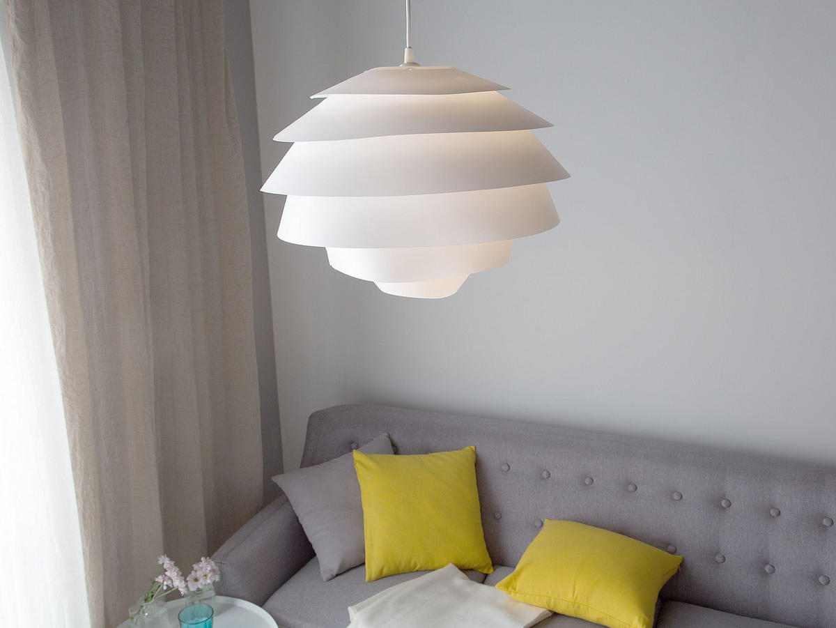 HÄNGELEUCHTE Congo 40/40/170 cm - Weiß, Kunststoff (40/40/170cm) - Beliani