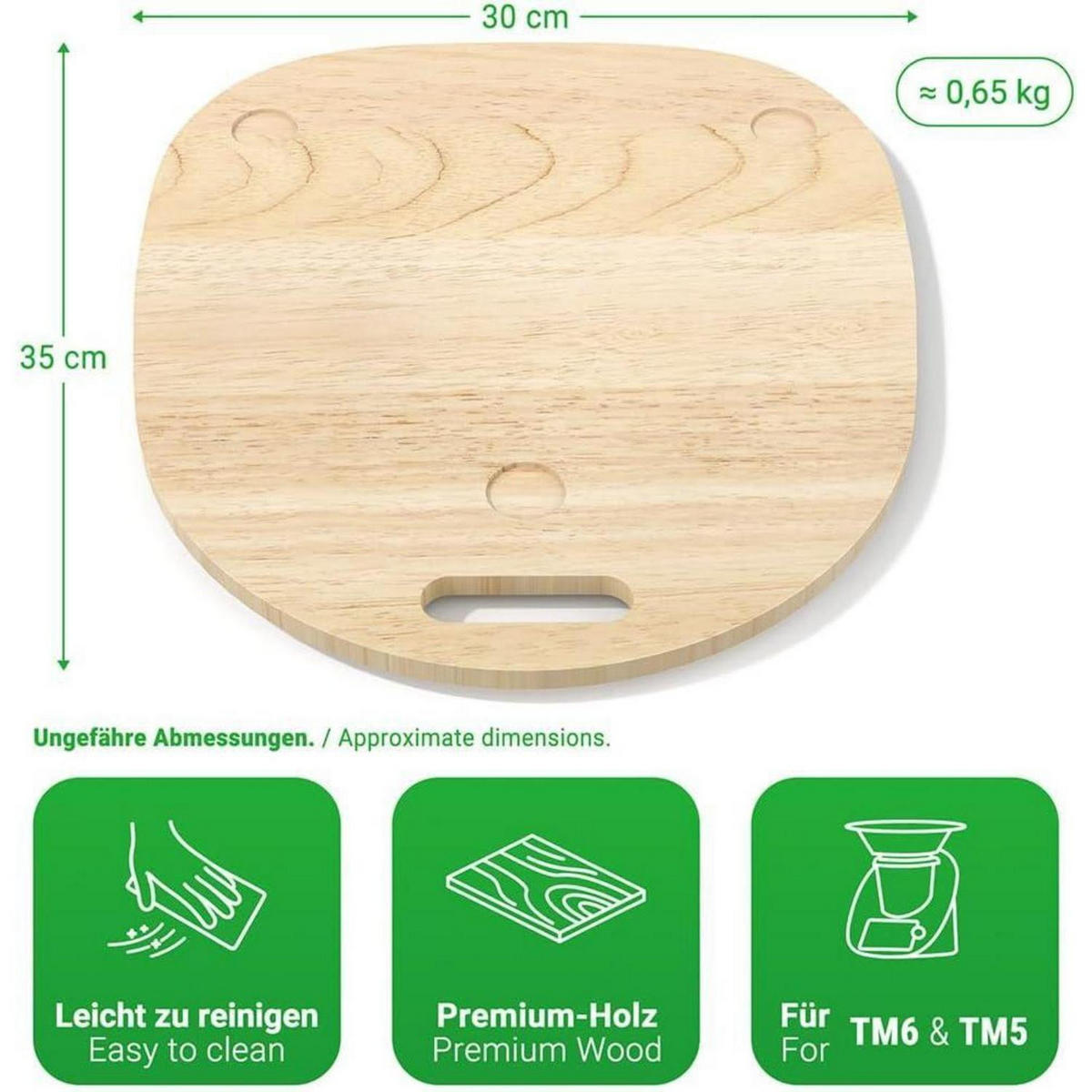 GLEITBRETT für Thermomix TM6 TM5 Holz - Multicolor, Holz (30/2/35cm)