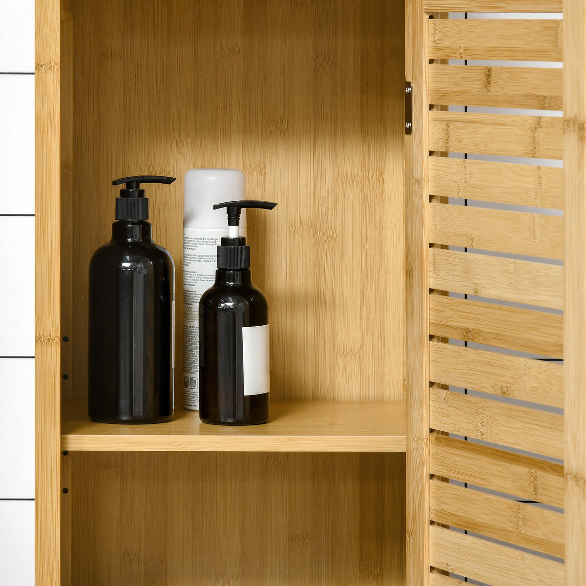 HOCHSCHRANK DE-12350 34/30/173 cm Bambus Natur - Naturfarben, Naturmaterialien (30/173/34cm) - ComfortXL
