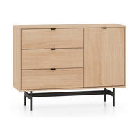KOMMODE – 115 cm – Reynos – Schwarz / Eichefarben - Eichefarben/Schwarz, Holzwerkstoff (115/85/40cm) - hi-markt