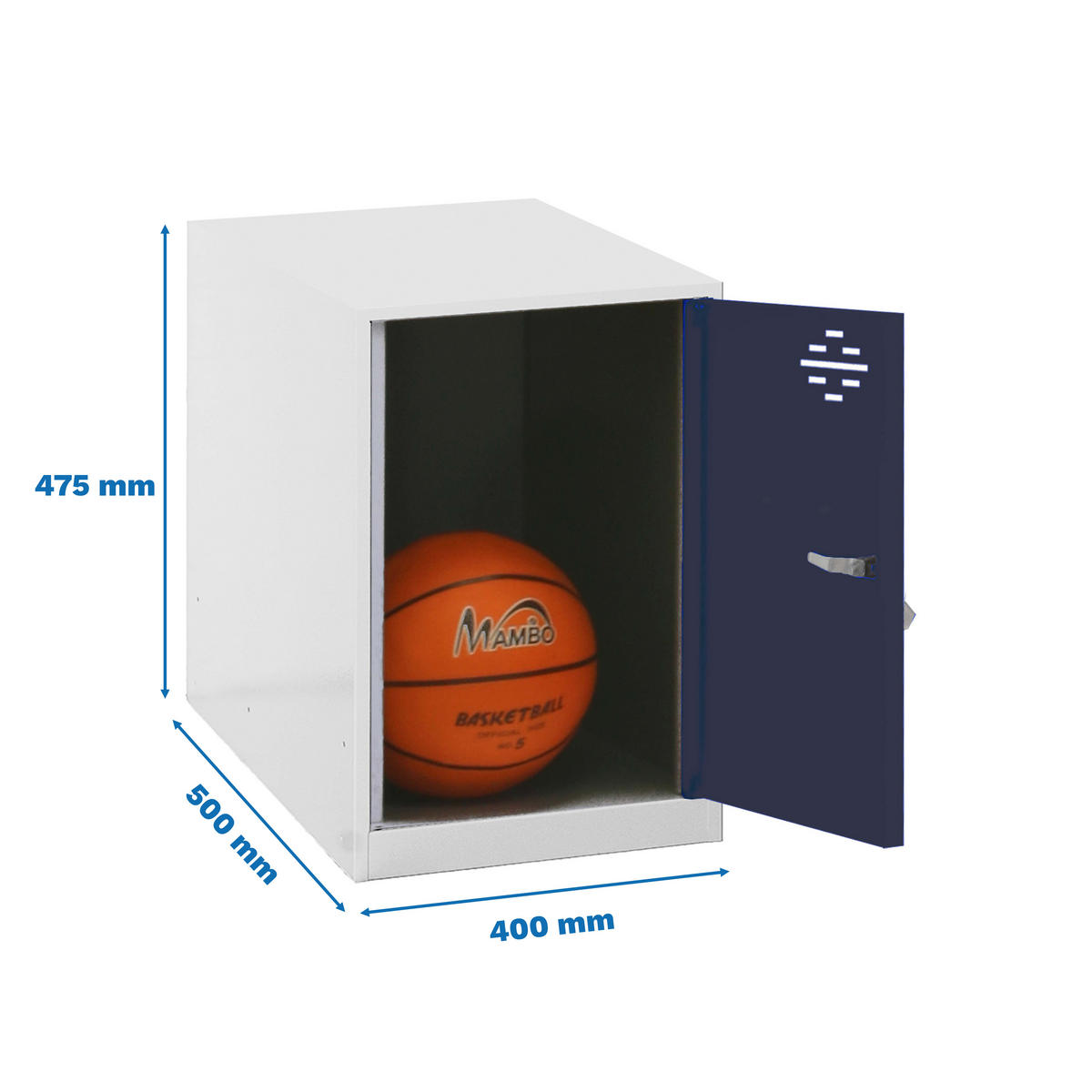 SCHLIESSFACHWÜRFEL Amego HxBxT 47,5x40x50 cm Ohne Standfüße Anthrazit-Weiß Spind - Anthrazit, Metall (40/47.5/50cm) - PROREGAL