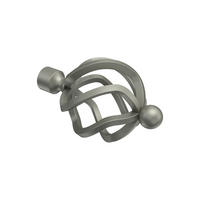 ENDSTÜCKE FÜR GARDINENSTANGEN 16 mm Ø, Paolo Chrom matt, Packung 2 Stück - Chromfarben/Nickelfarben, Metall (10.6/6.9/6.9cm) - INTERDECO