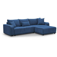 ECKSCHLAFSOFA Primo L dunkelblau - Schwarz/Dunkelblau, Textil (290/185cm) - Beautysofa