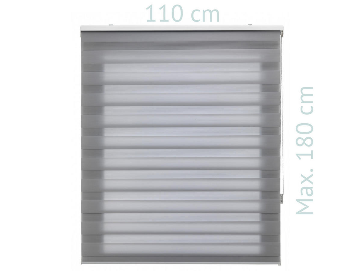 ROLLO Polyester Transluzent Grau 110x180 - Grau, Textil (110/180/1cm) - Purline