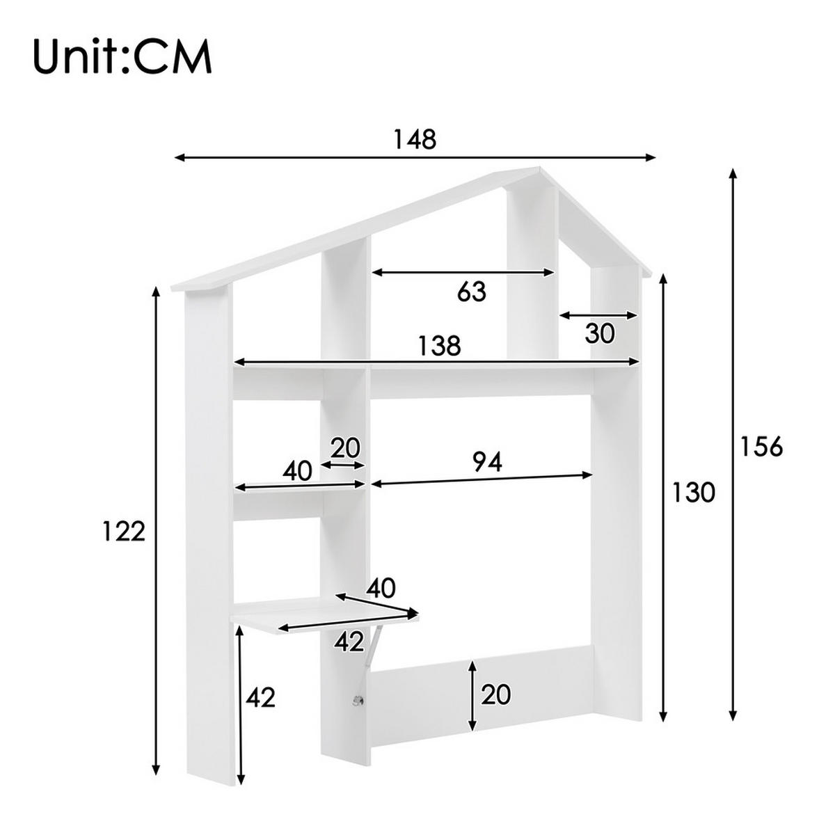 KINDERBETT 90x190cm Einzelbett mit Bücherregal Hydraulik USB-C Natur - Braun, Holz (90/190cm) - FLIEKS