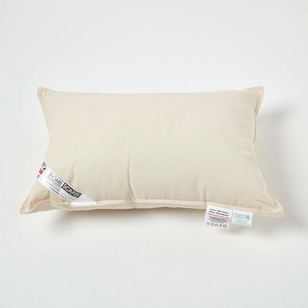 FÜLLKISSEN 35/50 cm – Bio-Baumwolle, Super-Mikrofaser-Füllung - Beige, Textil (35/50cm) - Homescapes