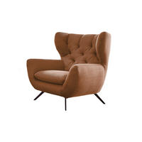 SESSEL CHARME Braun Cord - Schwarz/Braun, Textil/Metall (100/106/95cm) - KAWOLA