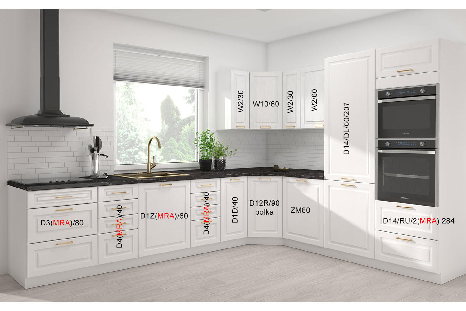 Thumbnail - Feldmann-Wohnen Winkelküche, Weiß, Weiß, Metall, L-Form,Rechteckig, 350x207x270 cm, Küchen, Eckküchen, Eckküchen ohne Ge...