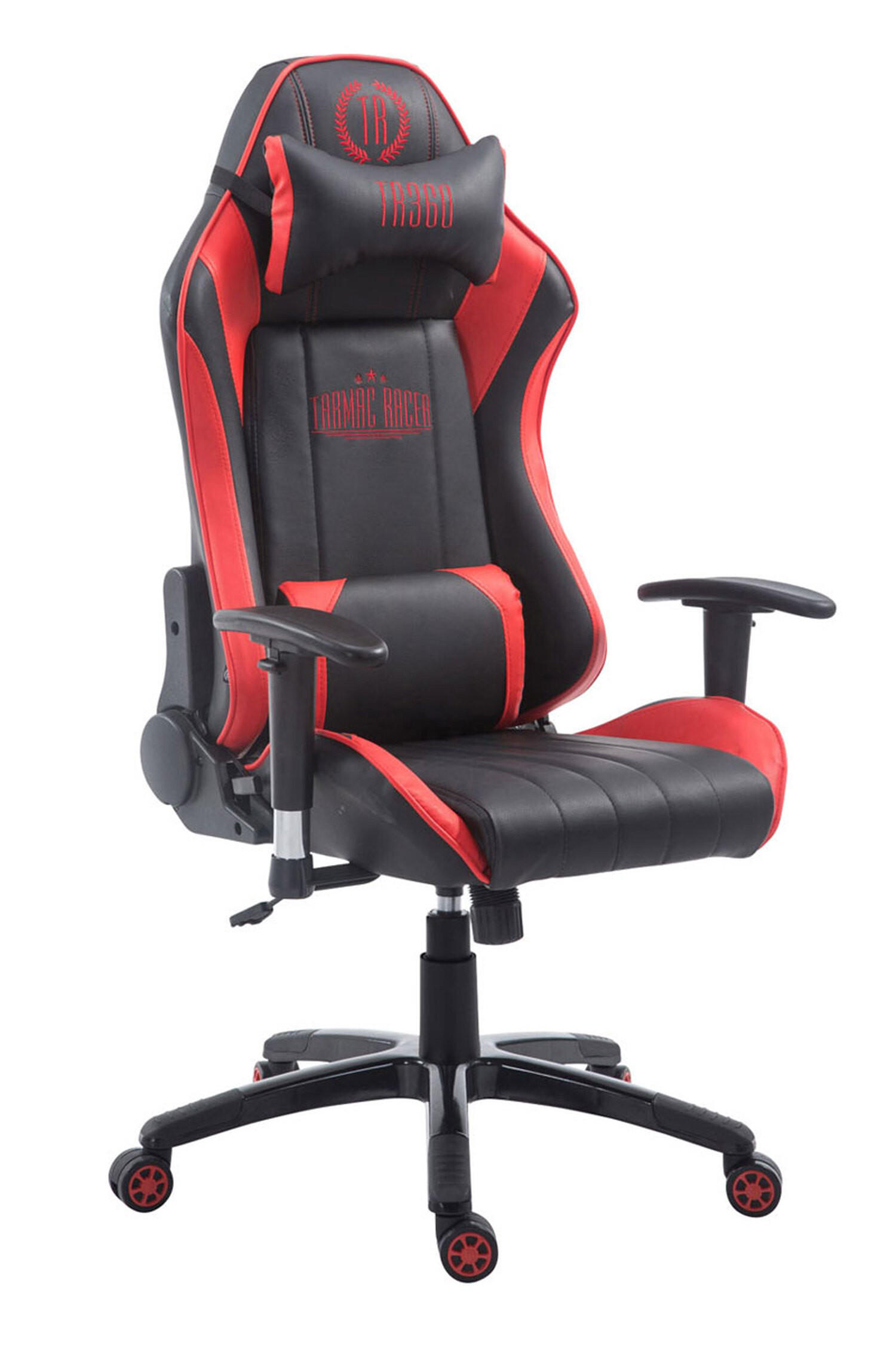 GAMINGSTUHL Shia, Kunstleder ohne Fußablage Schwarz/Rot - Rot, Kunststoff/Textil (70/132/129cm) - TPFLiving