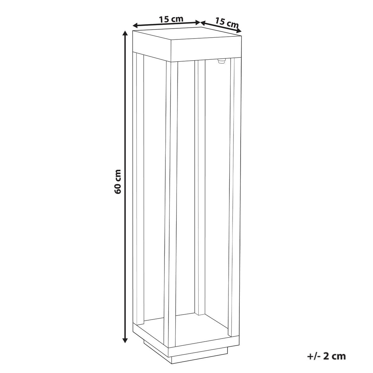 SOLAR-LED-POLLERLEUCHTE Schwarz Selway - Schwarz, Metall (15/15/60cm) - Beliani