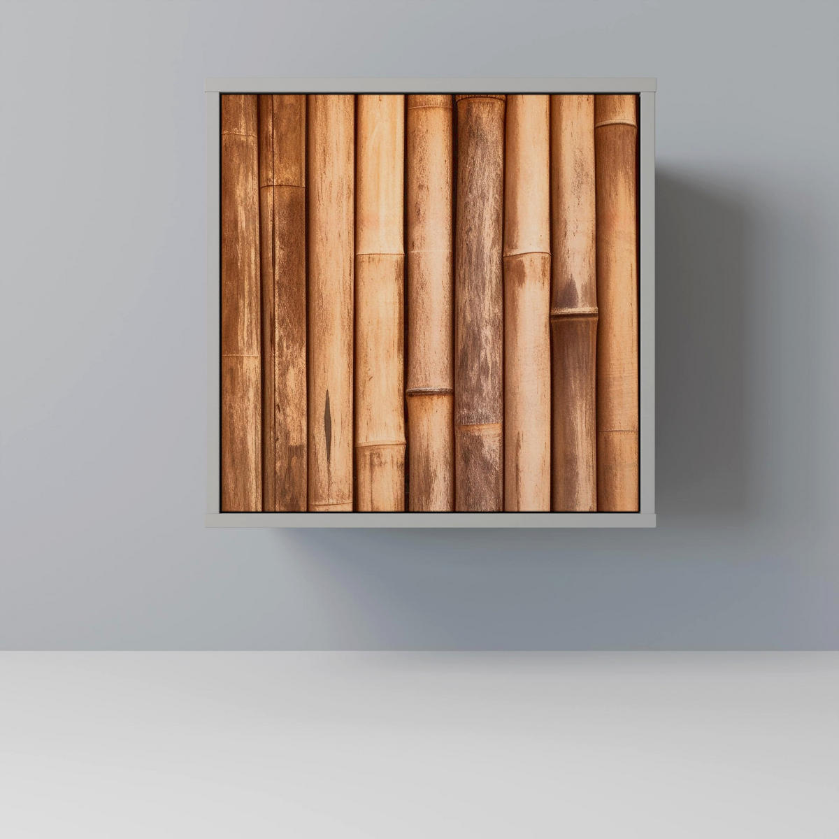 SIDEBOARD NATURAL WOOD, Grau, 57,5x42x75,5 cm, Goldfarbene Metallfüße - Goldfarben/Multicolor, Holzwerkstoff/Metall (57.5/75.5/42cm) - SpaceRebels