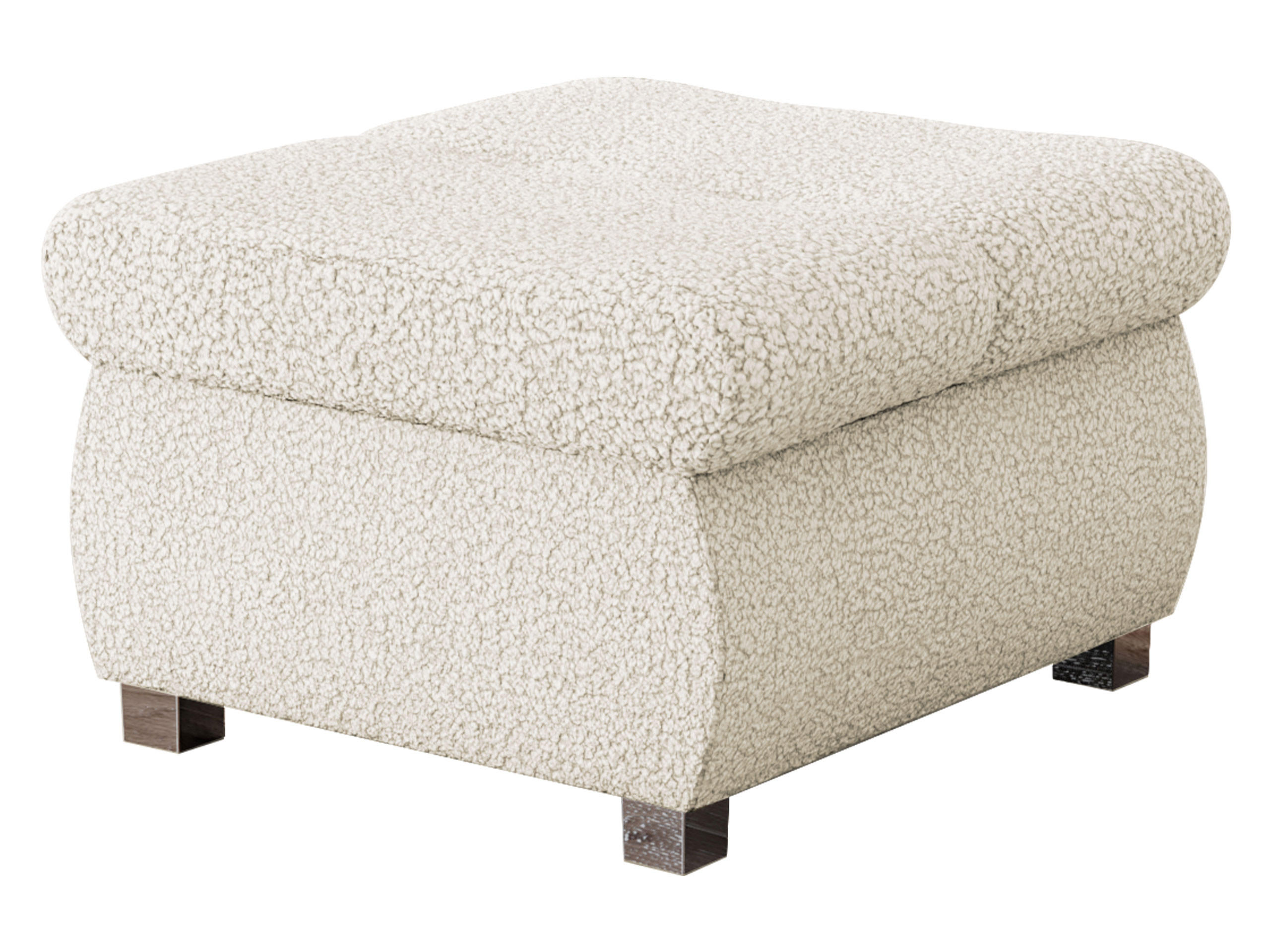 POLSTERHOCKER Orkan Klein - Silberfarben/Creme, Holz/Textil (60/39/60cm) - MIRJAN24