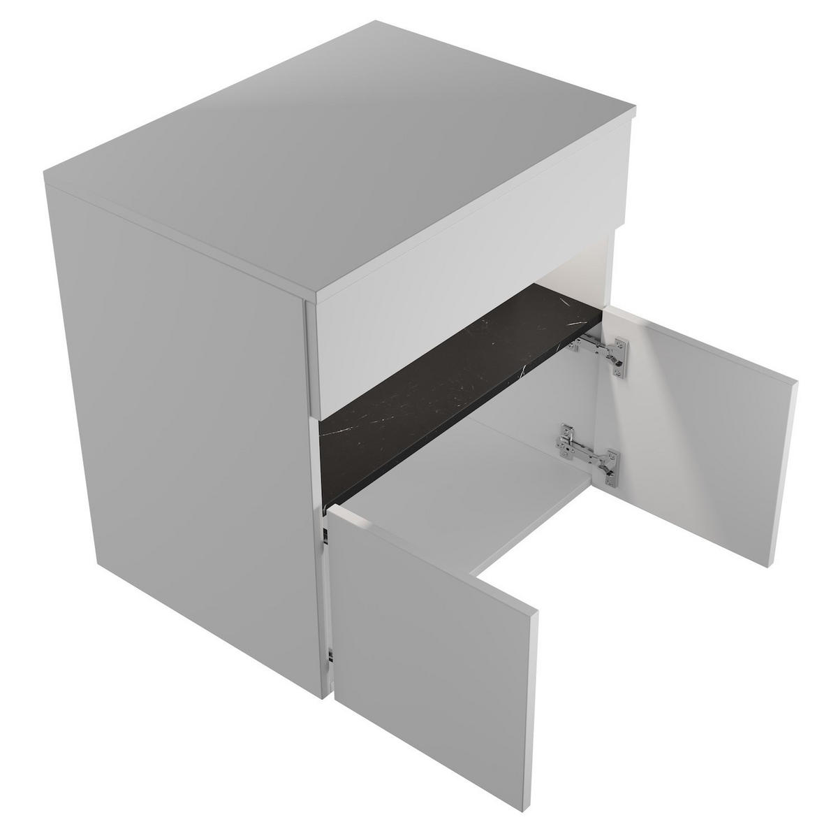 WASCHBECKENUNTERSCHRANK Lissabon LED 1 Schublade Weiß - 60 x 44 x 60cm - Weiß, Holz (60/46/60cm) - Badplaats