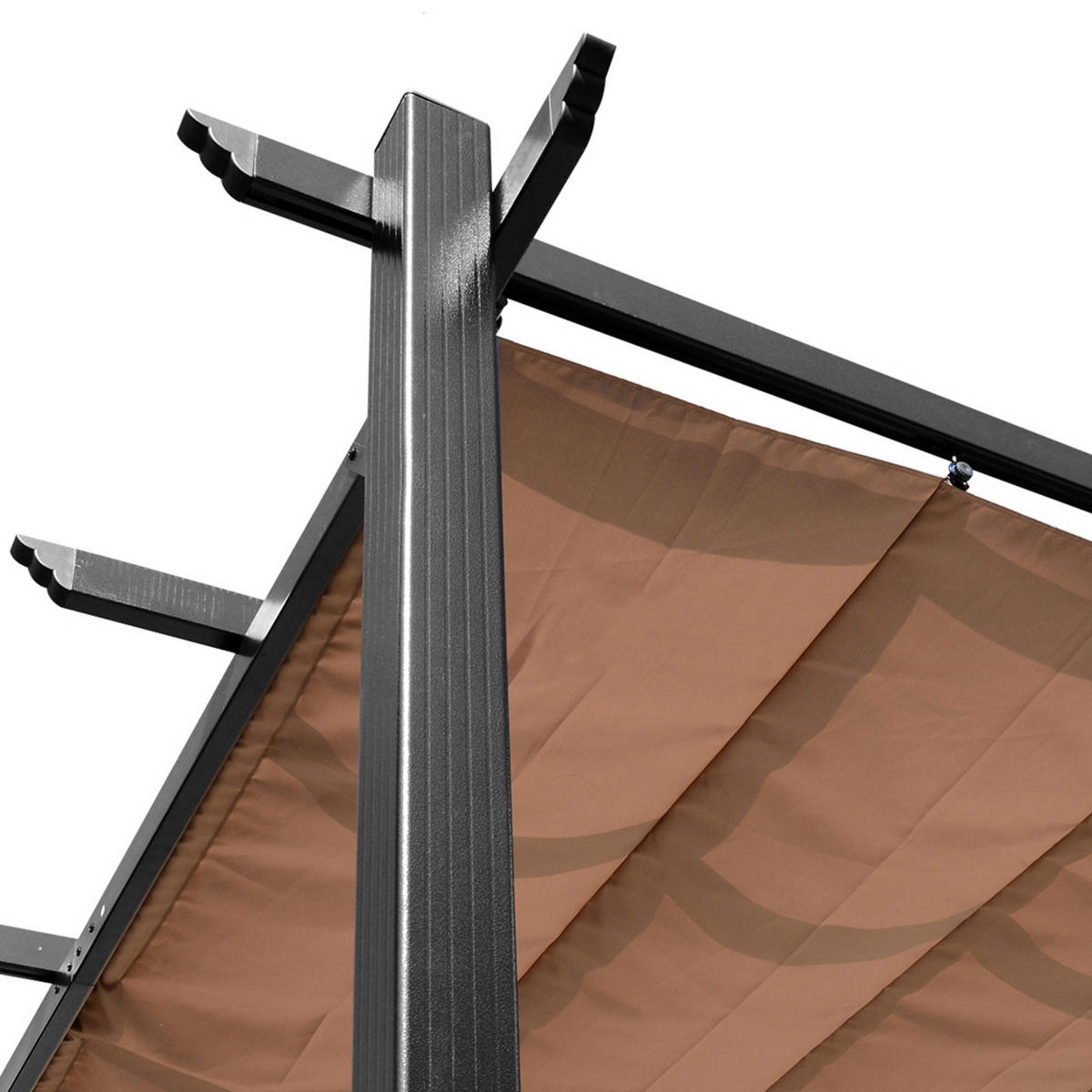 PERGOLA aus Aluminium 300x400x223 cm in Grau mit verstellbarem Stoffdach - Grau, Metall (400/223/300cm) - Modfu