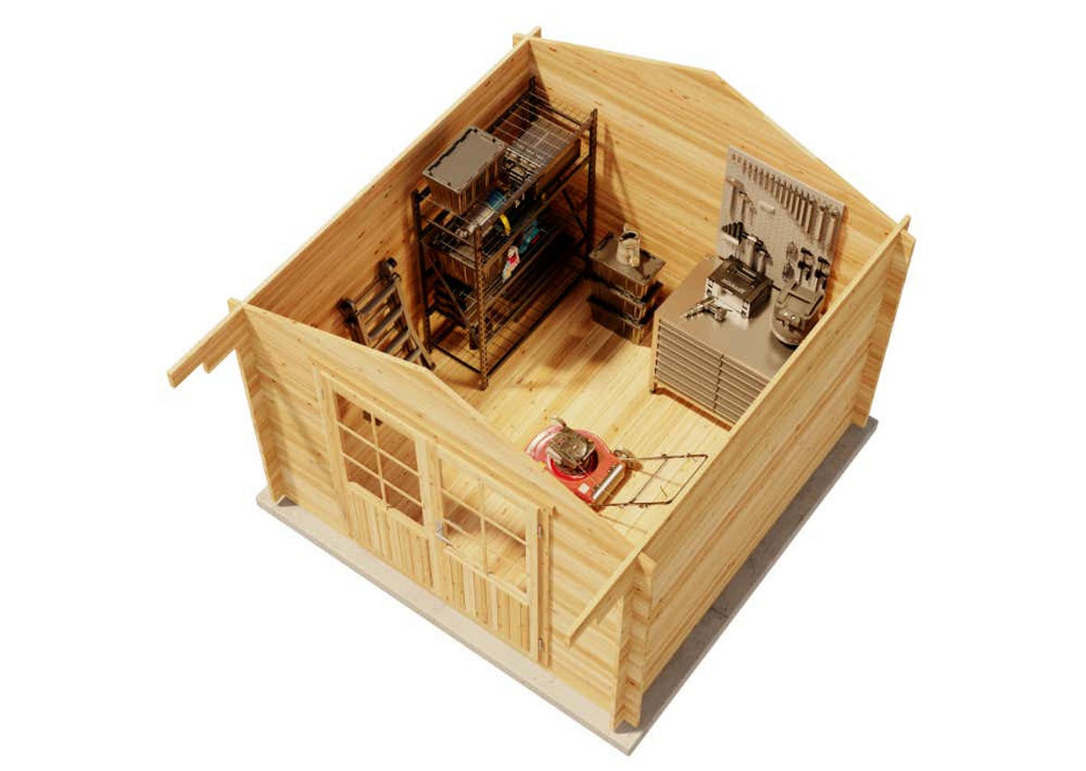 GARTENHAUS Holz Roger - Pinienfarben, Holz (320/250/350cm) - Alpholz