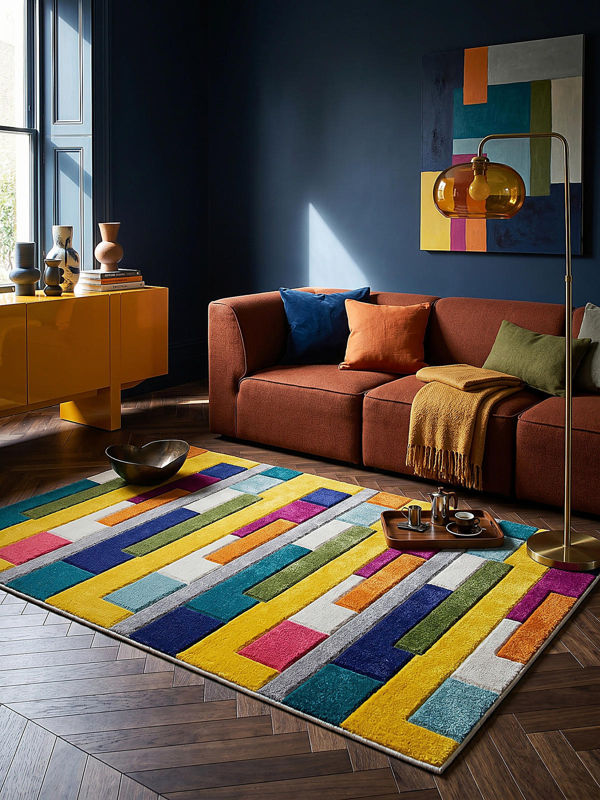 TEPPICH MOSS, geometrisch-abstrakt, Bunt, 200 x 290 cm - Multicolor, Textil (290/200cm) - KADIMA DESIGN