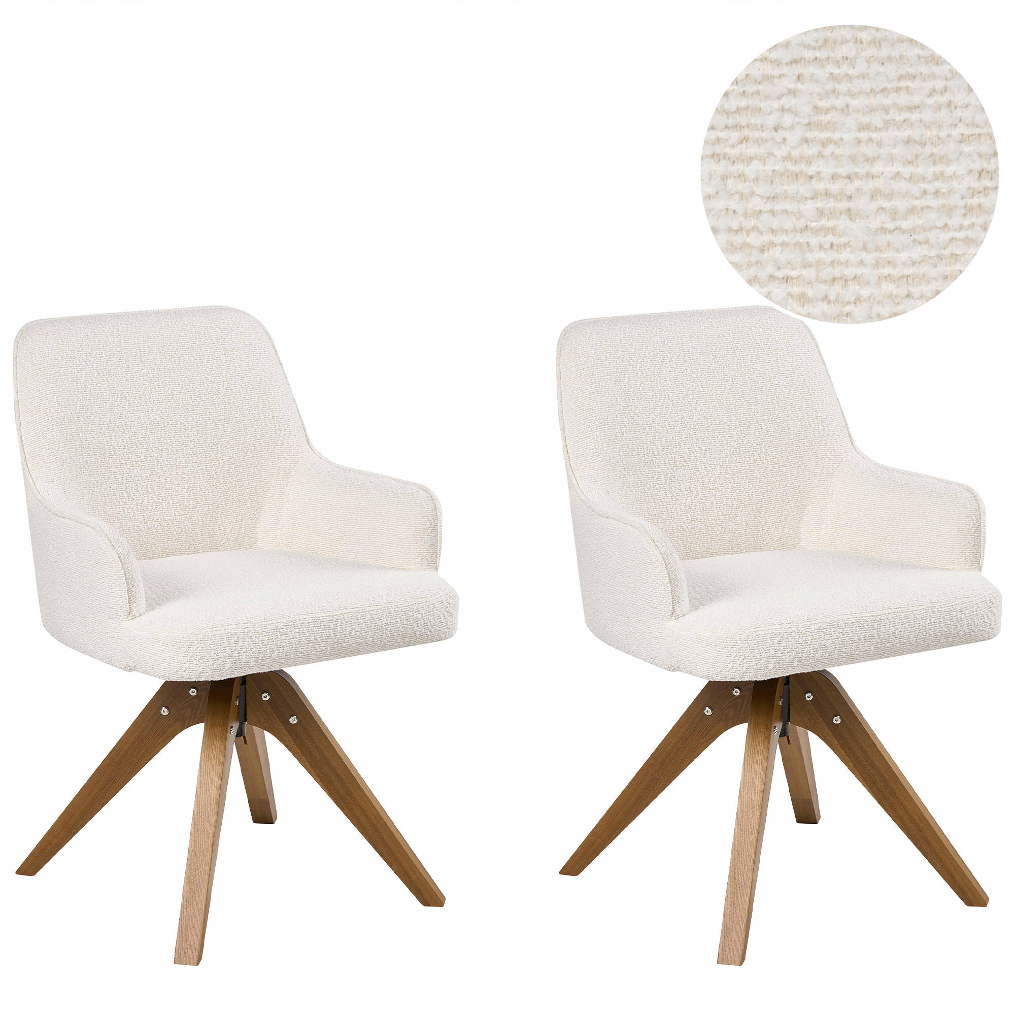 Beliani Esszimmerstuhl Creme 64x83x64 cm