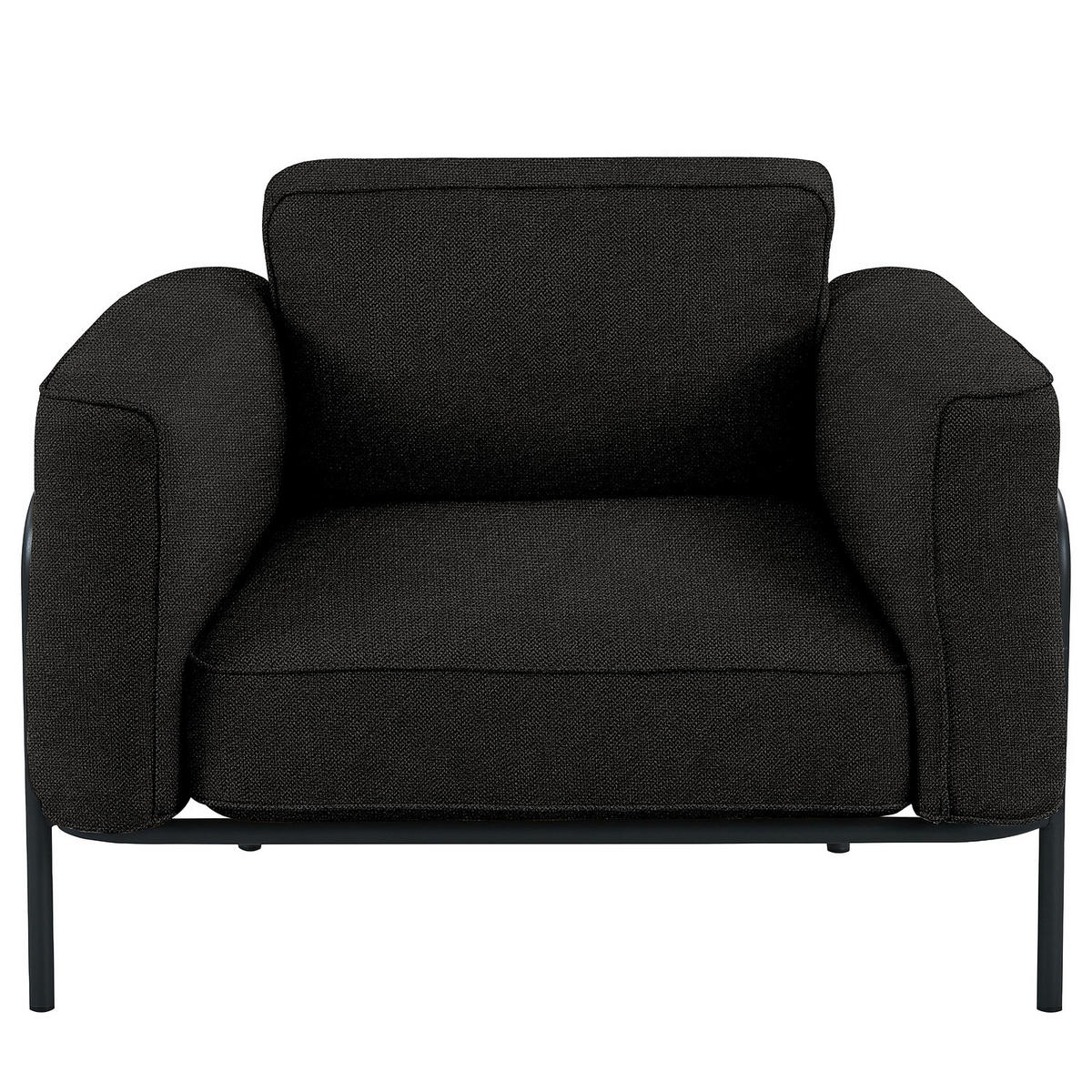 OUTDOOR-SESSEL - Schwarz, Textil/Metall (100/76/88cm) - home24