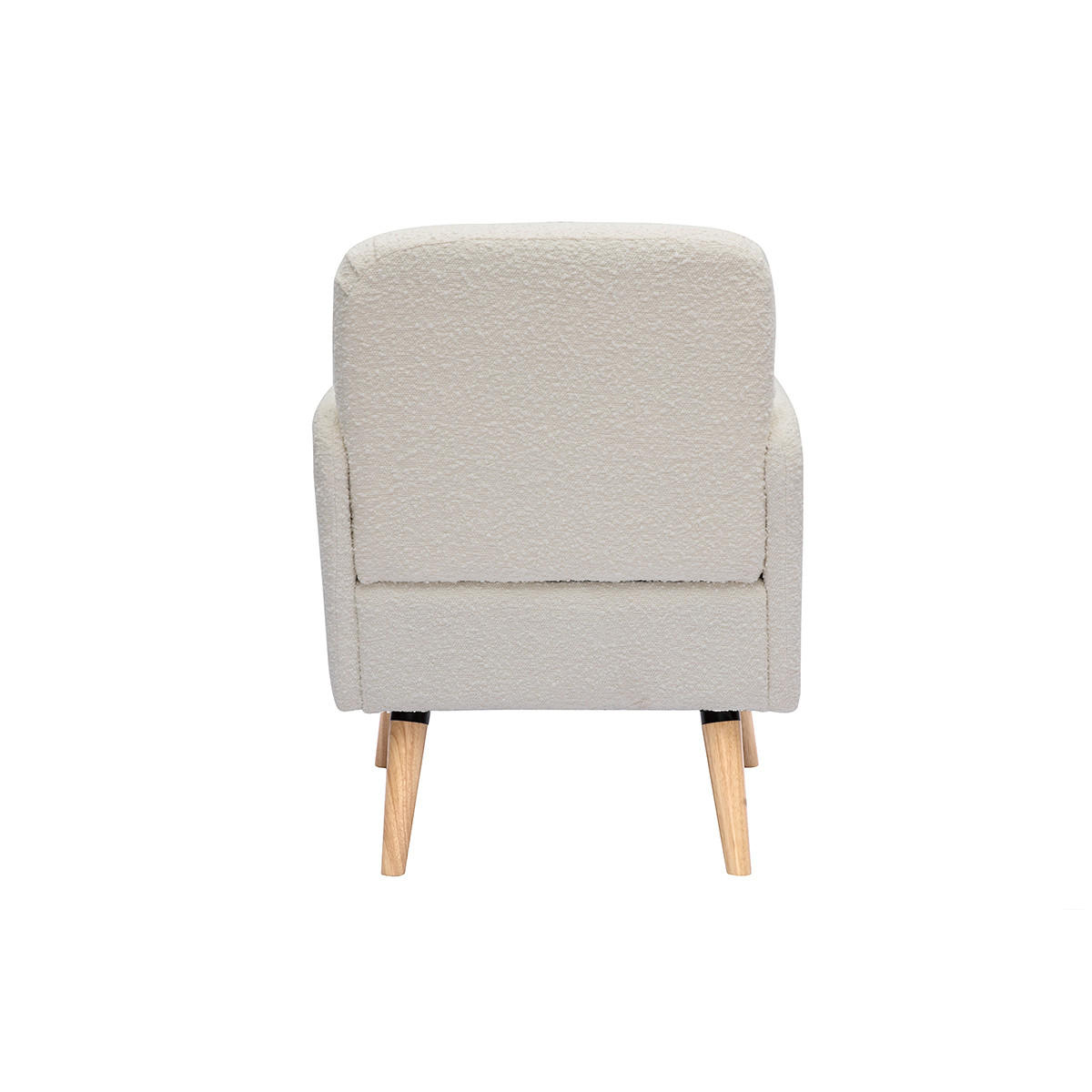 SESSEL skandinavisch Woll-Effekt Holz ISKO - Weiß, Textil (75.5/82/63cm) - Miliboo