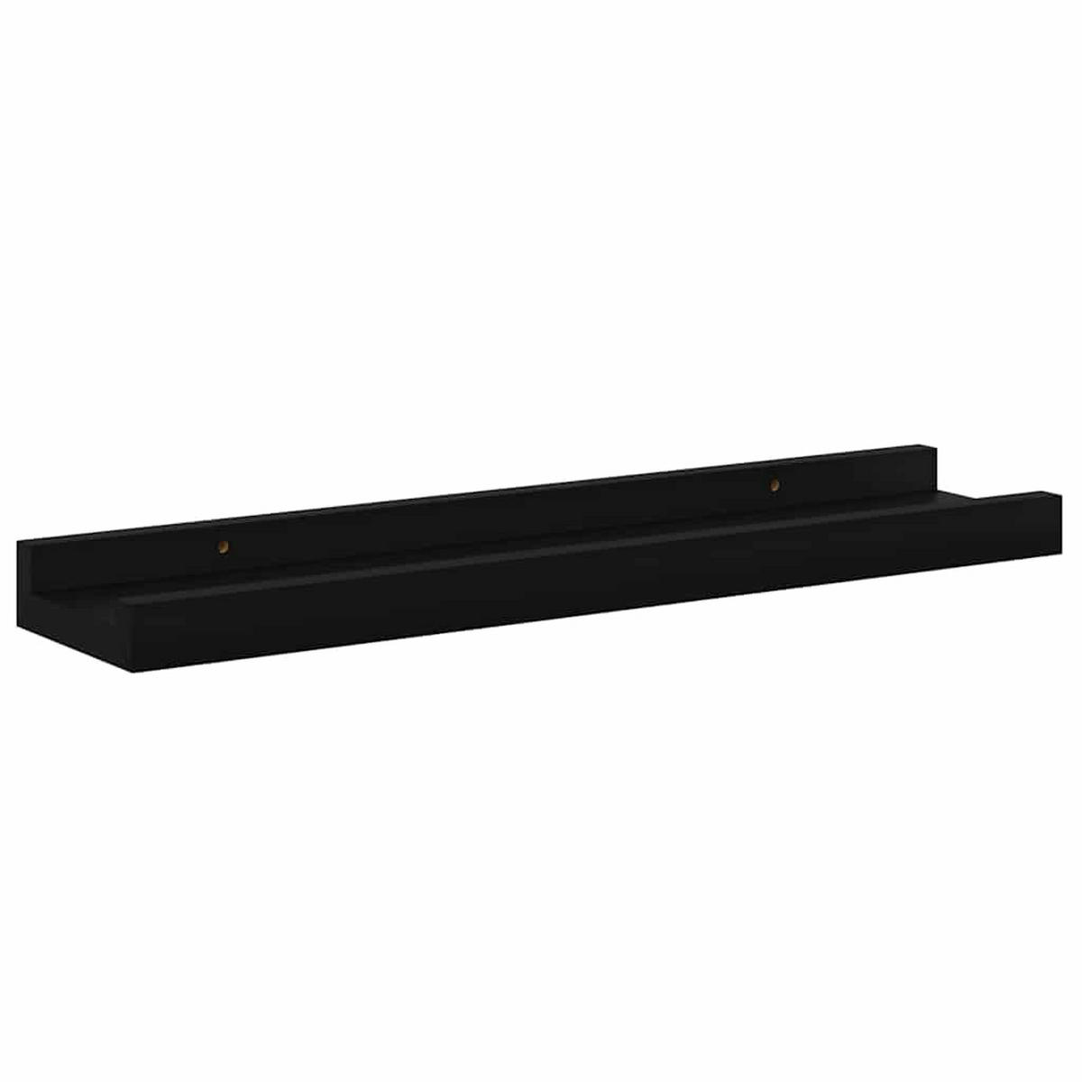 WANDREGALSET 4-teilig 40/9/3 cm aus MDF Schwarz Max. Belastbarkeit 5 KG - Schwarz, Holzwerkstoff (40/3/9cm) - vidaXL