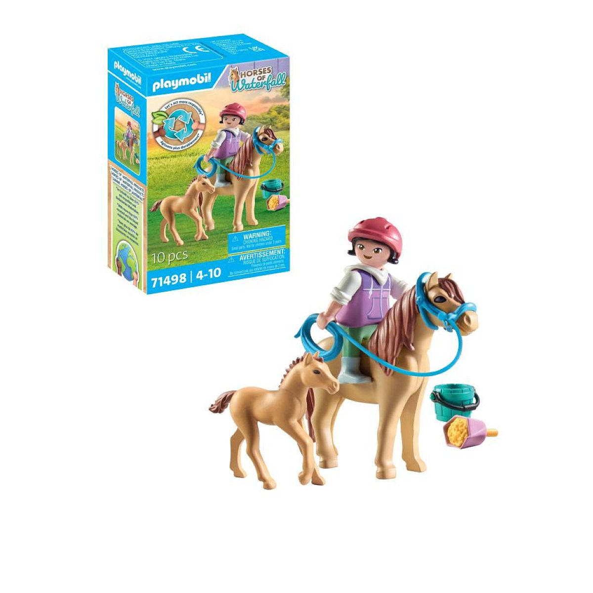 SPIELSET Kind mit Ponys - Blau, Kunststoff (5/14/9cm) - Playmobil