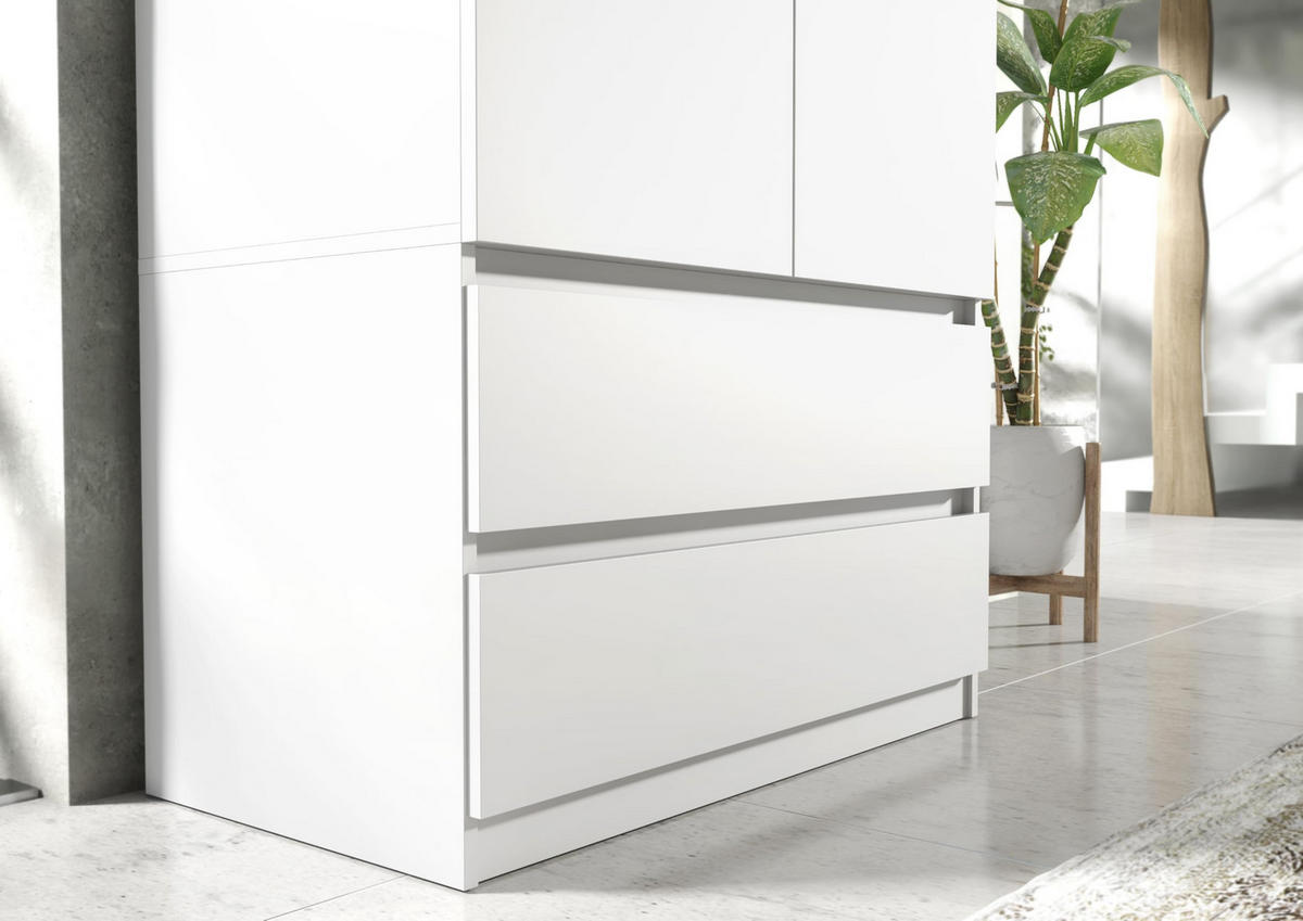 KLEIDERSCHRANK mit 2 Schubladen 90cm Anthrazit 180x90x50 cm - Anthrazit, Holzwerkstoff (90/180/50cm) - Mobelsta