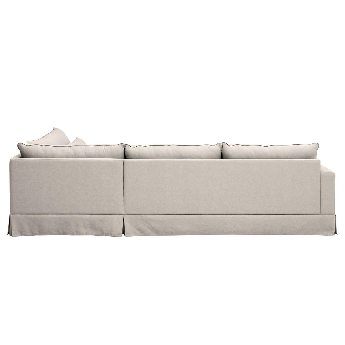 ECKSOFA mit Husse - Ottomane, Webstoff - Hellgrau/Schwarz, Kunststoff/Textil (299/222cm) - home24