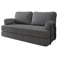 BETTSOFA NIKSI aus Schaumstoff Bucle-Stoff Grau Schlaffunktion - Grau, Textil (170/86/80cm) - MASSENO
