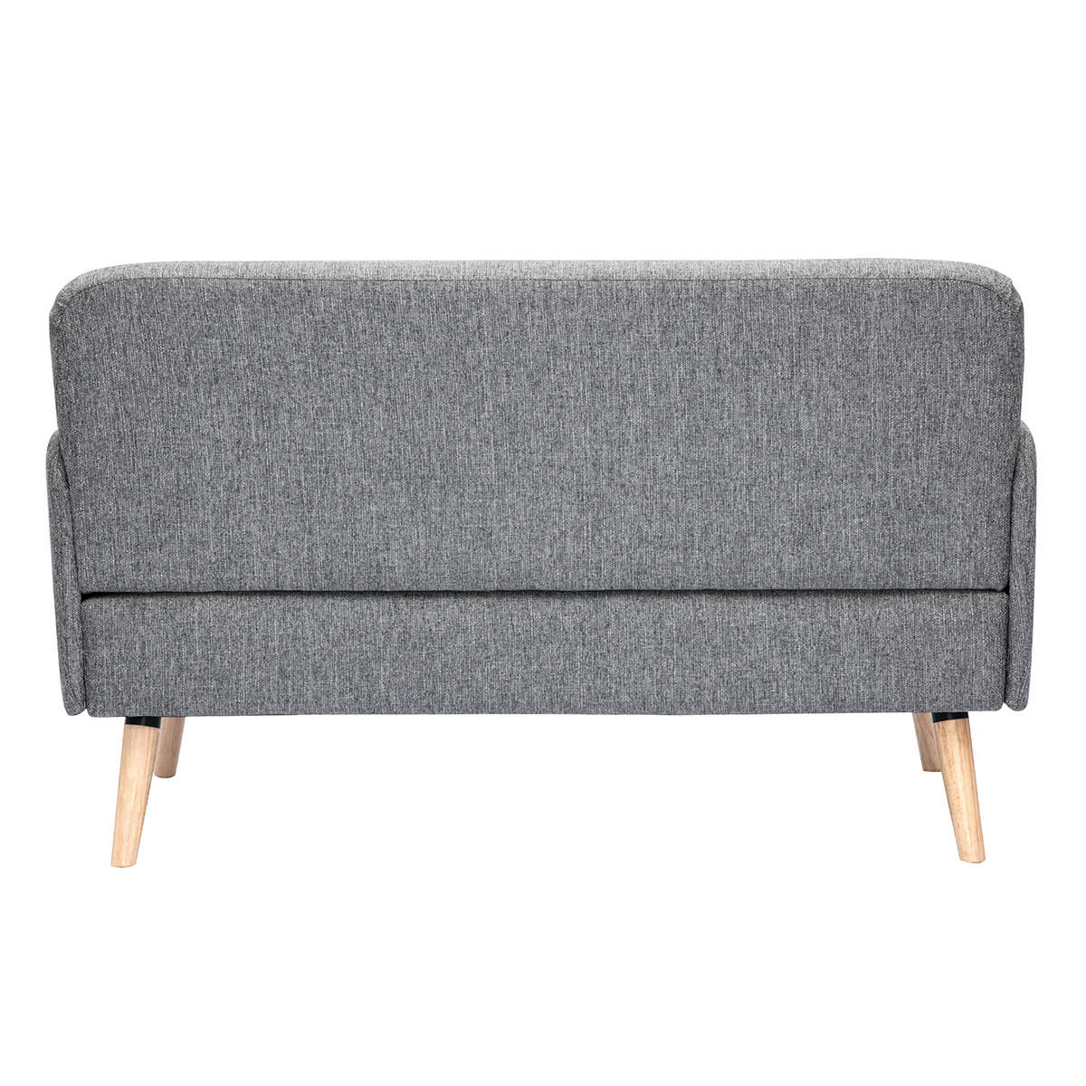 SOFA 2-Sitzer Hellgrauer Stoff Helles Holz ISKO - Hellgrau, Textil (131/81/76.5cm) - Miliboo