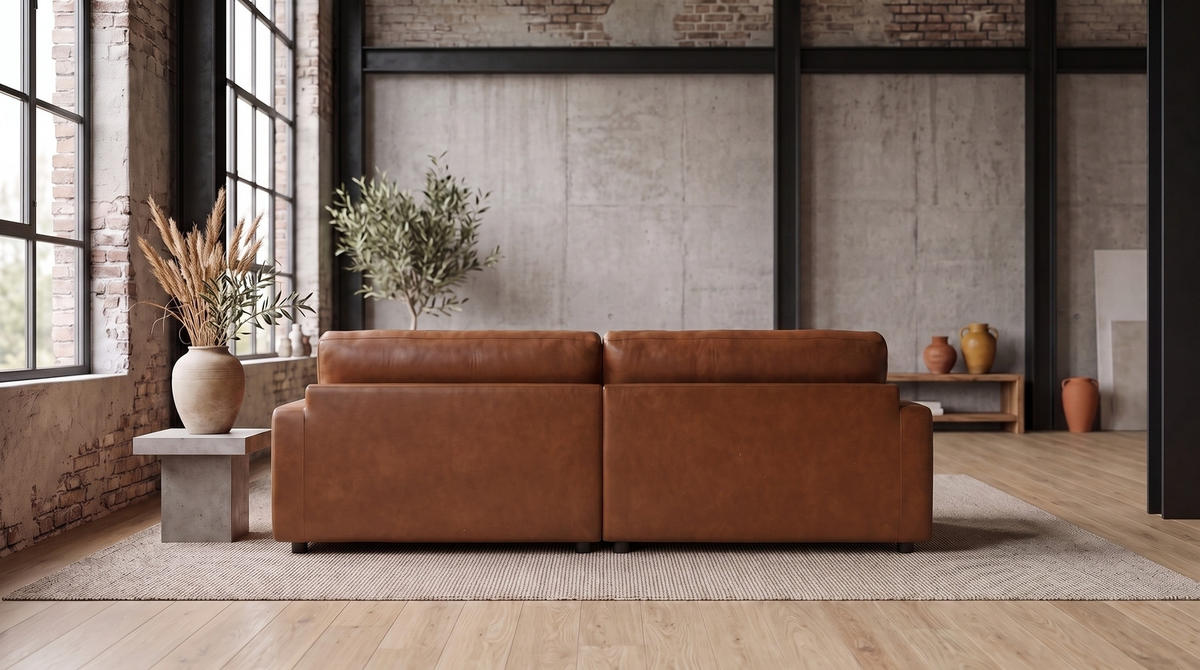 SOFA MARLIN Braun Lederfaserstoff - Dunkelbraun/Schwarz, Leder/Kunststoff (262/80/100cm) - KAWOLA