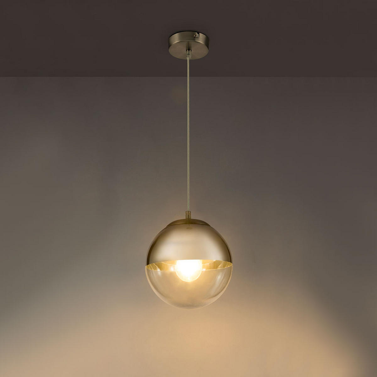 LED HÄNGELAMPE VARUS Silber Transparent - Silberfarben, Glas (30/30/120cm) - Globo Lighting