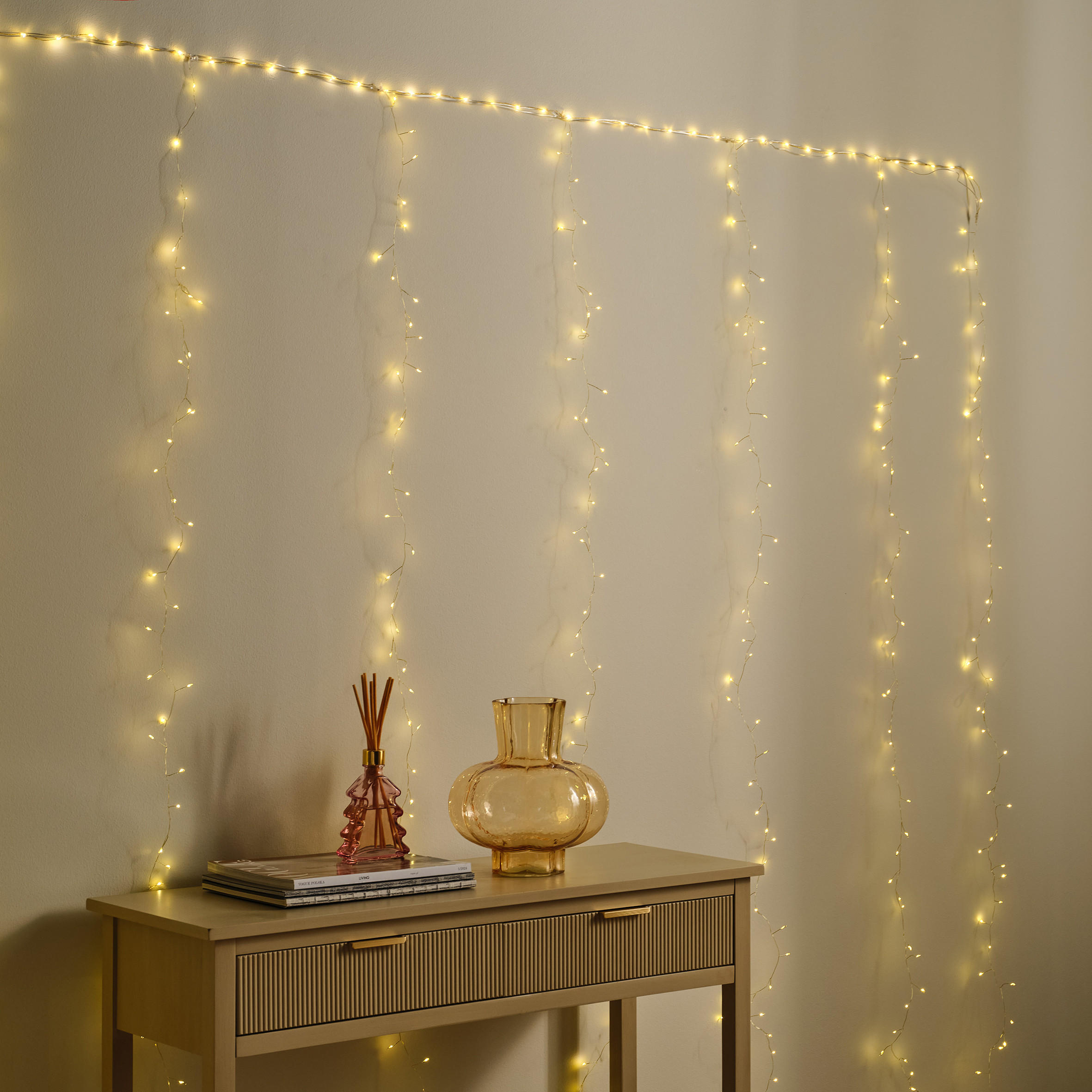 VORHANGLEUCHTEN Metwire, Gold, 200 x 5 x 800 cm, Dekorative Christmas Weihnachtsdeko - Goldfarben, Kunststoff (800cm) - home&you