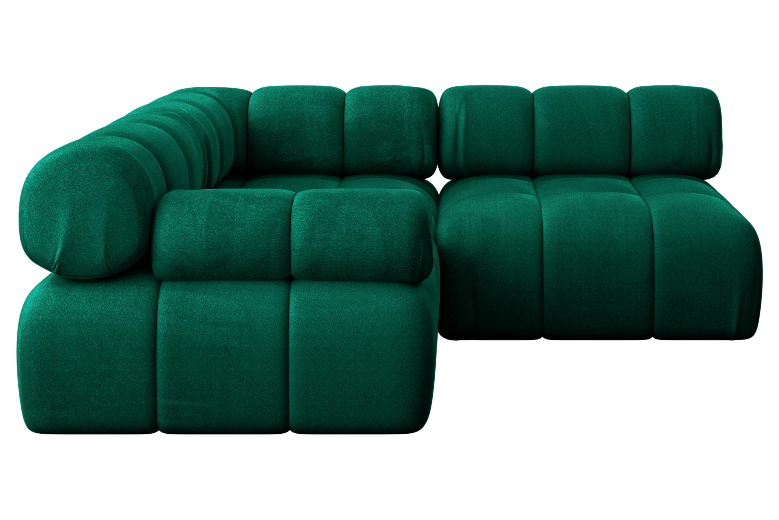 ECKSOFA modulares Sofa Mende-L1 - 190x190x70 cm Dunkelgrün Velours - Dunkelgrün, Holzwerkstoff/Textil (190/190cm) - ALTDECOR