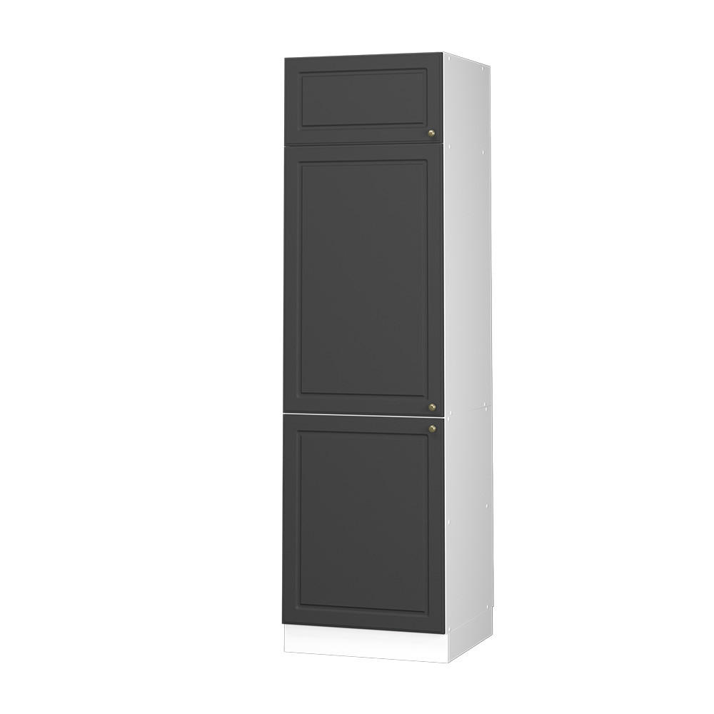 KÜCHENSCHRANK Fame-Line Anthrazit-Gold 60 cm - Anthrazit/Weiß, Holzwerkstoff (60/206.8/58.1cm) - Vicco