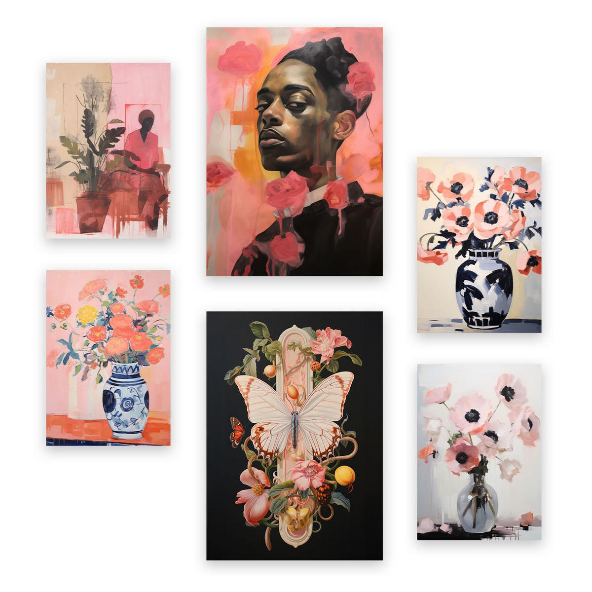 POSTER Set Mit 6 Blüte Schönheit In Vielseitiger Stil A3 & A4 Rahmenlos - Klar, Papier (29/3cm) - Nacnic
