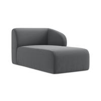 SOFAELEMENT Rechts Samt Stoff Grau - Edelstahlfarben/Schwarz, Holzwerkstoff/Kunststoff (91/75/166cm) - Makamii