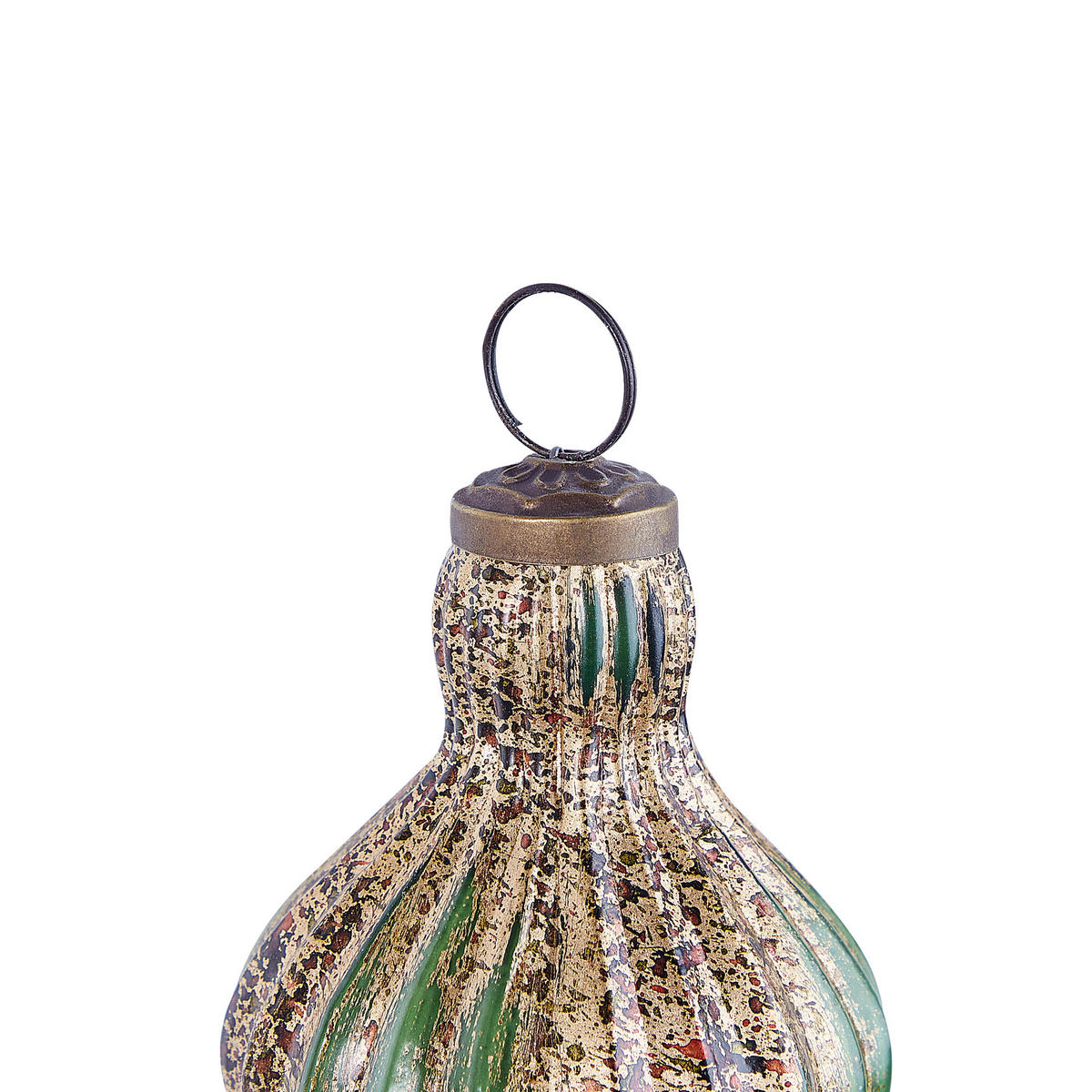 WEIHNACHTSKUGEL 8er Set Glas Grün Brillant - Goldfarben/Grün, Glas (11/14/11cm) - Beliani