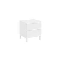 NACHTKONSOLE MDF Kiefer weiß 2 Schubladen robust stabil pflegeleicht - Weiß, Holz (45/54/50cm) - 58aufmkessel