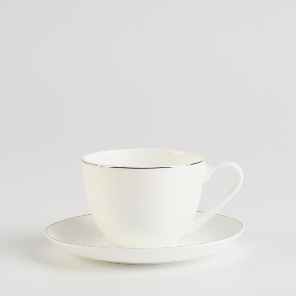 TASSE MIT UNTERTASSE Bast - Weiß, Keramik (0.25L) - home&you