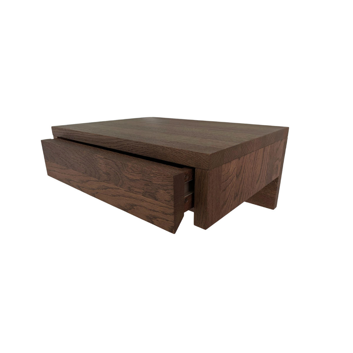 SCHWEBENDER NACHTTISCH Bo aus Eichenholz und Walnuss-Oberfläche - Braun, Holz (40/18/30cm) - WOODEK