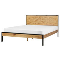 BETT mit Lattenrost 160x200 cm Heller Holzfarbton Ervillers - Hellbraun, Holzwerkstoff (160/200cm) - Beliani