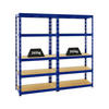 SCHWERLASTREGAL Tiger 2er-Set mit 2x 180x90x45 cm Fachlast 265 kg Blau - Blau, Metall (180/180/45cm) - PROREGAL
