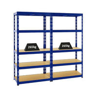 SCHWERLASTREGAL Tiger 2er-Set mit 2x 180x90x45 cm Fachlast 265 kg Blau - Blau, Metall (180/180/45cm) - PROREGAL