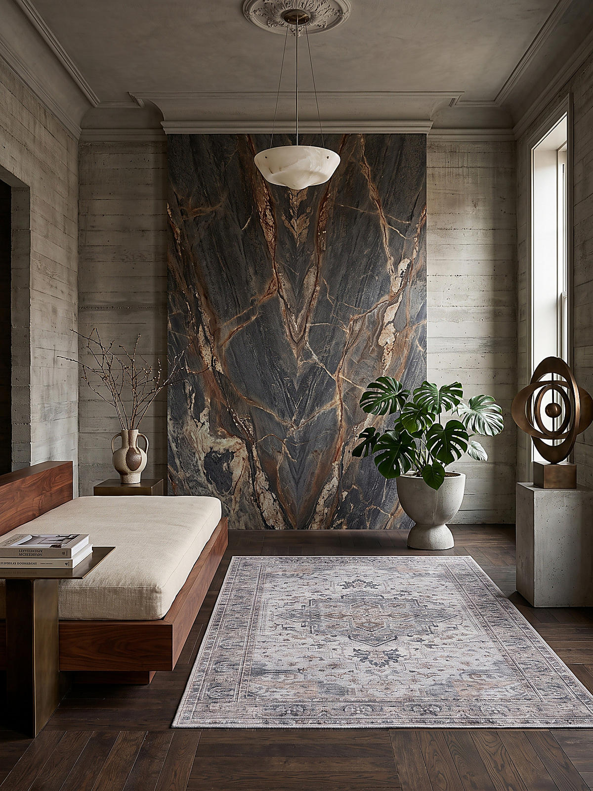 TEPPICH Kurzflor, waschbar, mit Medaillon, VERNANTE in Beige-Grau, 200 x 290 cm - Beige, Textil (200/290cm) - KADIMA DESIGN