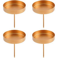 KERZENHALTER 4er Set Gold 8 cm - Goldfarben, Metall (8/8.3/8cm)