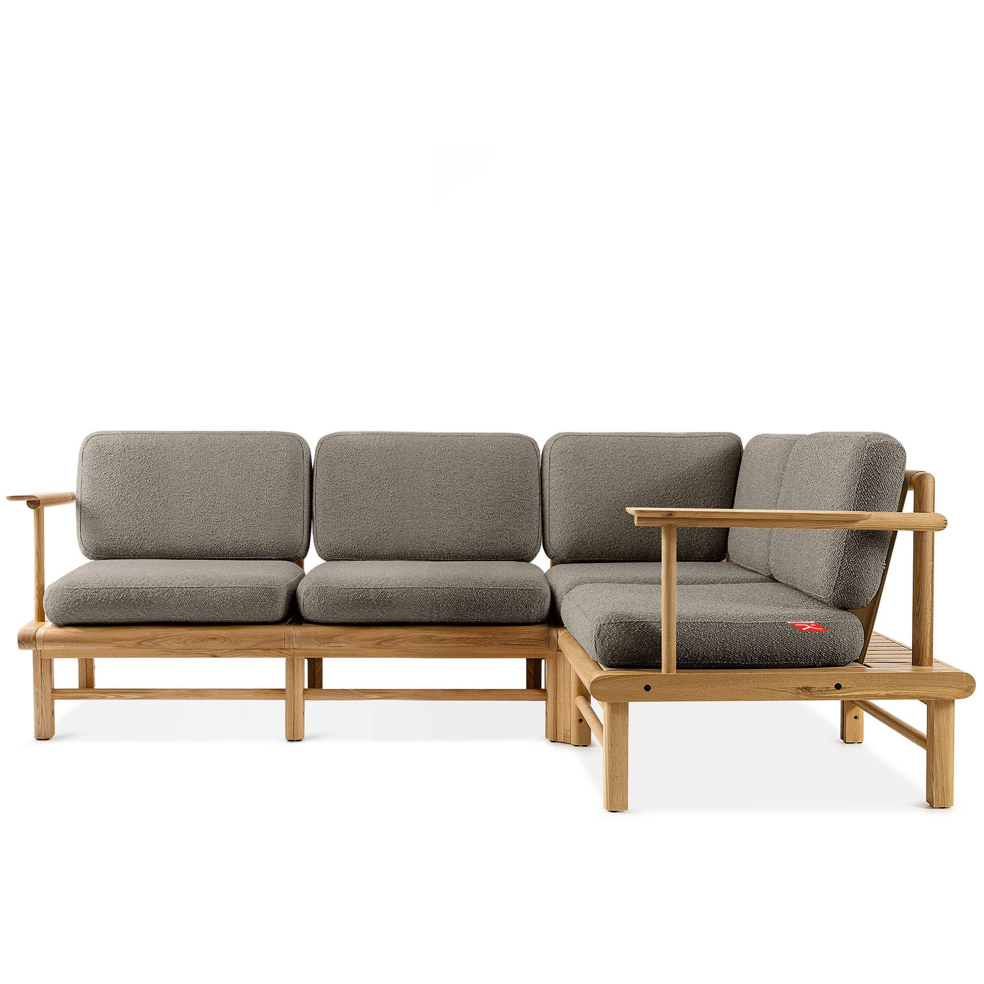 LOUNGESOFA ATREDA rechts - Grau, Holz/Textil (230/74/160cm) - KONSIMO®
