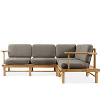 LOUNGESOFA ATREDA rechts - Grau, Holz/Textil (230/74/160cm) - KONSIMO®